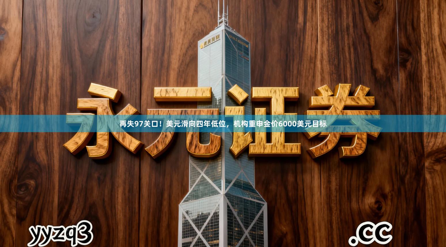 再失97关口！美元滑向四年低位，机构重申金价6000美元目标